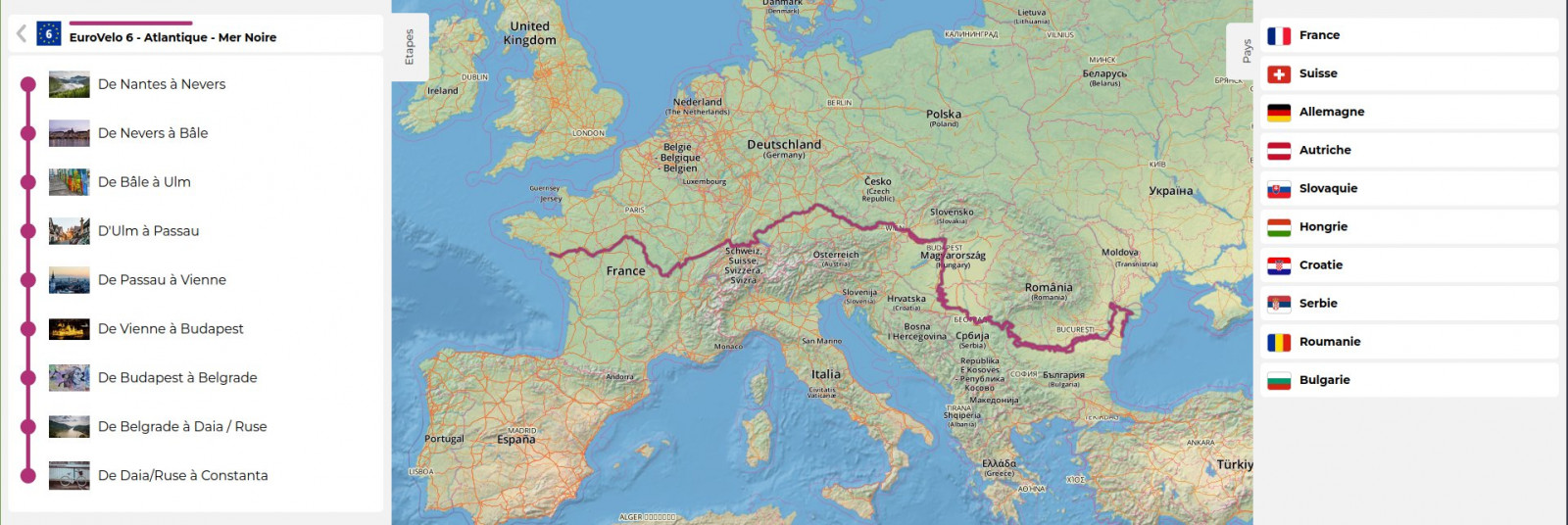 Les itinéraires EuroVelo maintenant disponibles en fichiers GPX