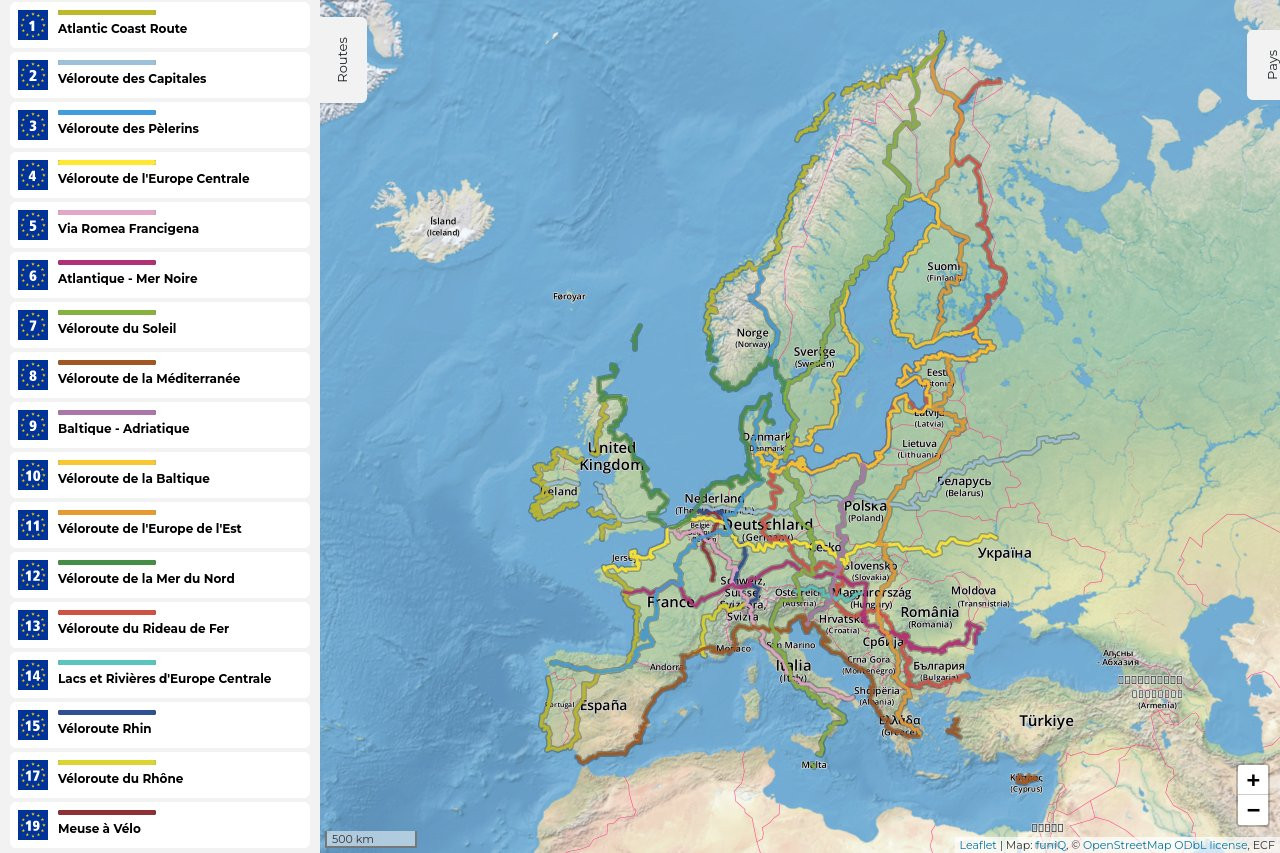Les itinéraires EuroVelo maintenant disponibles en fichiers GPX